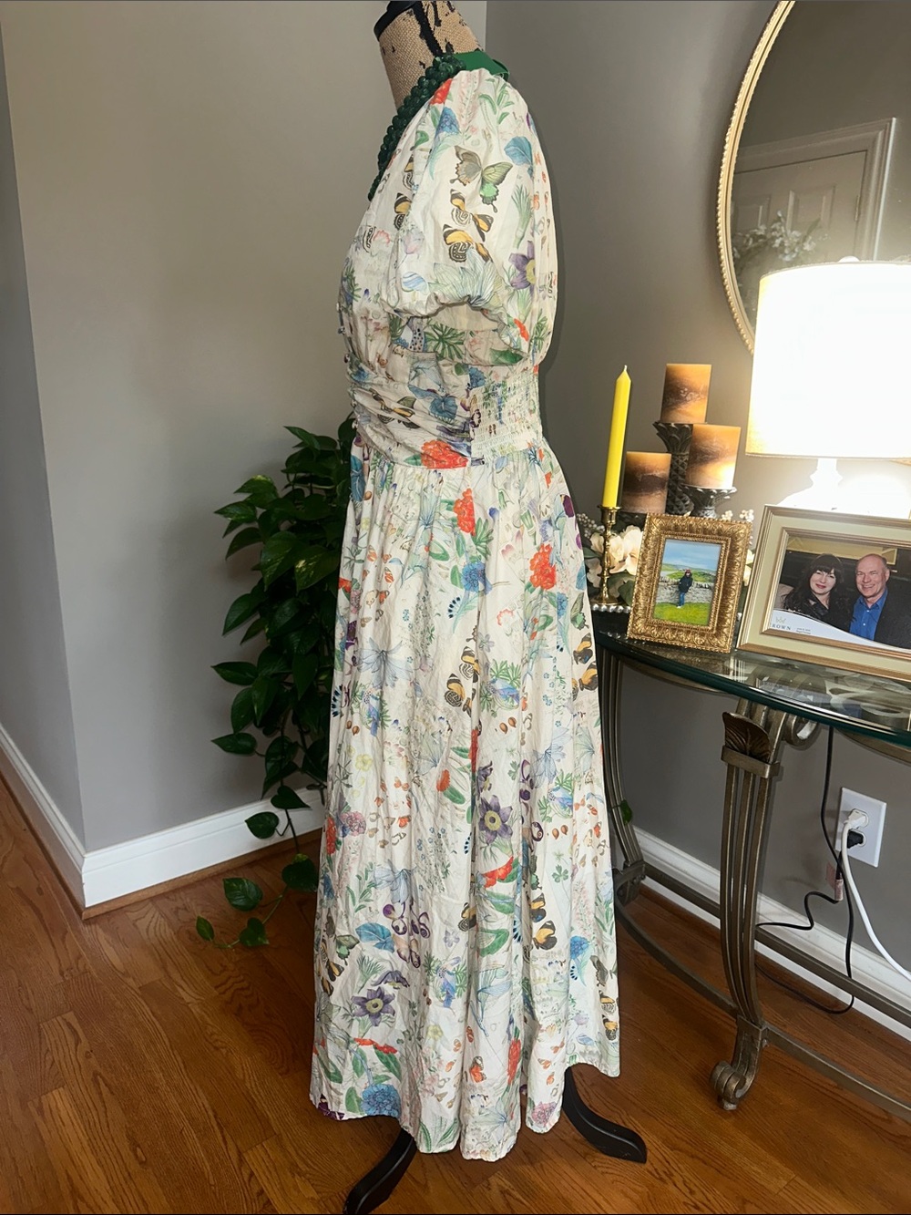 Anthropologie Katerina Button-Front Dress Floral Butterfly Print EUC small - Picture 5 of 16
